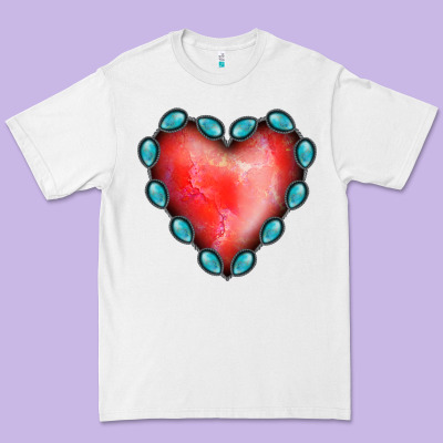 Gemstone Red Heart Premium Tee Designed By Jasminsmagicworld