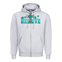 Heather Grey western turquoise's gemstones cross believe Zipper Hoodie - BarkalooDesign