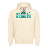Sandshell western turquoise's gemstones cross believe Zipper Hoodie - BarkalooDesign