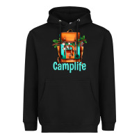 Black camp life camp backpack Heavyweight Hoodie - AdoDesignShop