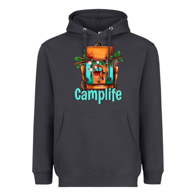 Camp Life Camp Backpack Heavyweight Hoodie by AdoDesignShop | Teevron
