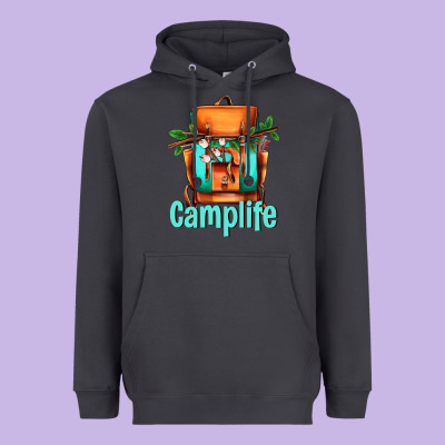 Camp Life Camp Backpack Heavyweight Hoodie Designed By Adodesignshop