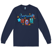 Navy American mom Mother's Day Long Sleeve Tee - FaDigitalArtStudio