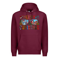 Burgundy merry christmas Premium Hoodie - CowhideDigitalArt