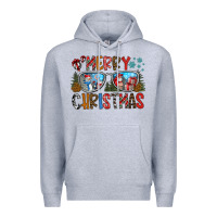 Heather Grey merry christmas Premium Hoodie - CowhideDigitalArt