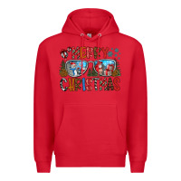 Red merry christmas Premium Hoodie - CowhideDigitalArt