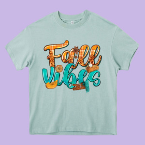 Fall Vibes With Food Heavy Core Tee Designed By Texasbilliewilder