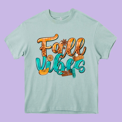 Fall Vibes With Food Heavy Core Tee Designed By Texasbilliewilder