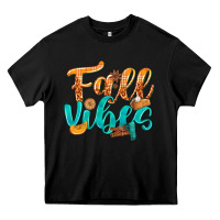 Black Fall Vibes with Food Heavy Core Tee - texasbilliewilder