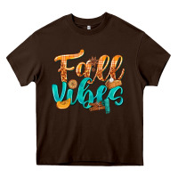 Chocolate Brown Fall Vibes with Food Heavy Core Tee - texasbilliewilder