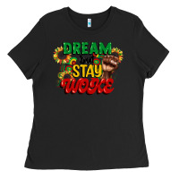 Black dream but stay woke juneteenth Ladies Tee - CowGirlArtShop