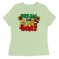 Matcha dream but stay woke juneteenth Ladies Tee - CowGirlArtShop