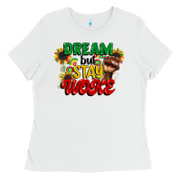 White dream but stay woke juneteenth Ladies Tee - CowGirlArtShop