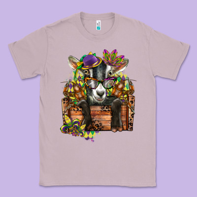 Mardi Gras Goat Classic Tee Designed By Cowgirlartshop