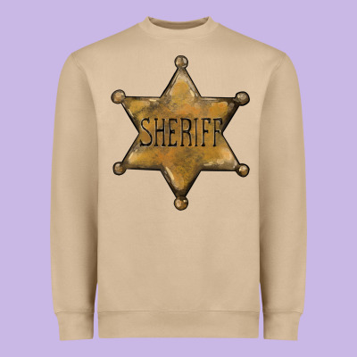 Sheriff Star Heavyweight Sweatshirt Designed By Barkaloodesign