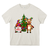Cream merry christmas gnomes, reindeer Heavy Core Tee - RanaPortraitStore