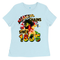 Baby Blue breaking chains since 1865 Ladies Tee - CowGirlArtShop