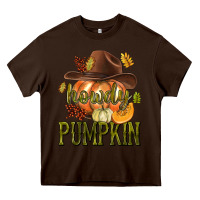 Chocolate Brown Howdy Pumpkin Heavy Core Tee - texasbilliewilder