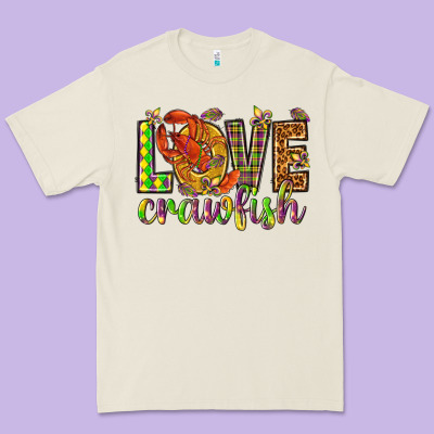 Mardi Gras Love Crawfish Premium Tee Designed By Howdyjamesfarm