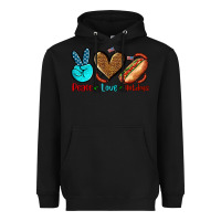 Black peace love hotdogs Heavyweight Hoodie - AdoDesignShop