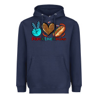 Navy peace love hotdogs Heavyweight Hoodie - AdoDesignShop