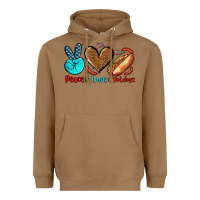 Toasted Coconut peace love hotdogs Heavyweight Hoodie - AdoDesignShop