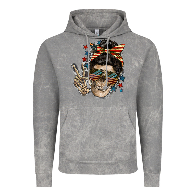 American Mother Skull Vintage Hoodie by FaDigitalArtStudio | Teevron