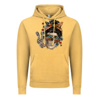 Vintage Mustard American Mother skull Vintage Hoodie - FaDigitalArtStudio