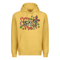 Antique Gold Merry Christmas Premium Hoodie - CowhideDigitalArt