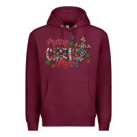 Burgundy Merry Christmas Premium Hoodie - CowhideDigitalArt