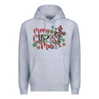 Heather Grey Merry Christmas Premium Hoodie - CowhideDigitalArt