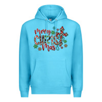 Ocean Blue Merry Christmas Premium Hoodie - CowhideDigitalArt