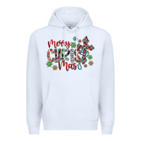 White Merry Christmas Premium Hoodie - CowhideDigitalArt