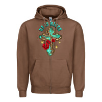 Chestnut he is risen cross with roses Zipper Hoodie - BarkalooDesign
