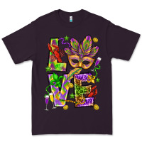 Plum Mardi Gras love Premium Tee - HowdyJamesFarm
