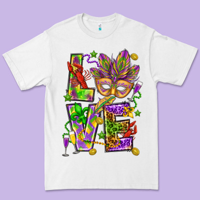 Mardi Gras Love Premium Tee Designed By Howdyjamesfarm