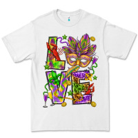 White Mardi Gras love Premium Tee - HowdyJamesFarm