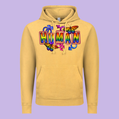 Human Pride Vintage Hoodie Designed By Fadigitalartstudio