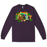 Plum lucky gnome St. Patricks Day Long Sleeve Tee - FaDigitalArtStudio