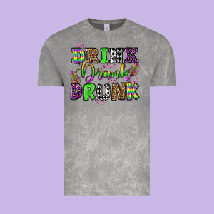 Drink Drank Drunk Mardi Gras Olivia Vintage Tee Designed By Oliviacreatesart