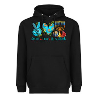 Black peace love hanukkah Heavyweight Hoodie - AdoDesignShop