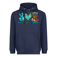 Navy peace love hanukkah Heavyweight Hoodie - AdoDesignShop