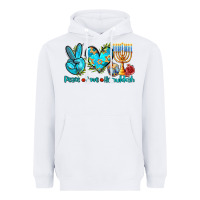 White peace love hanukkah Heavyweight Hoodie - AdoDesignShop