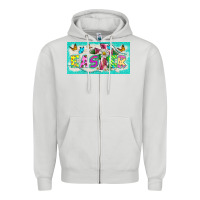 Dove Grey easter cross license plate template Zipper Hoodie - BarkalooDesign