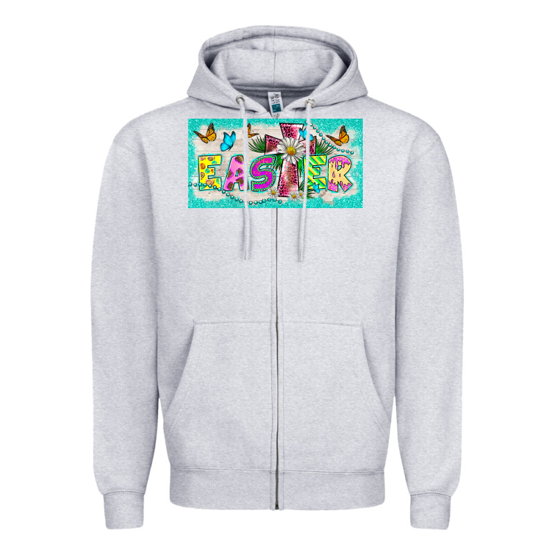 Easter Cross License Plate Template Zipper Hoodie by BarkalooDesign | Teevron