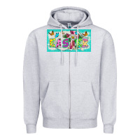 Heather Grey easter cross license plate template Zipper Hoodie - BarkalooDesign