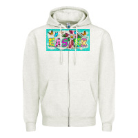 Oatmeal Heather easter cross license plate template Zipper Hoodie - BarkalooDesign