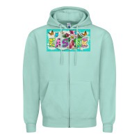 Seafoam easter cross license plate template Zipper Hoodie - BarkalooDesign