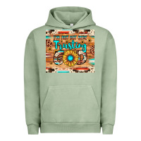 Pigment Oil Green i'm just out here trusting god Urban Hoodie - JahusDesignShop