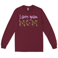 Burgundy Love you mom Mother's Day Long Sleeve Tee - FaDigitalArtStudio